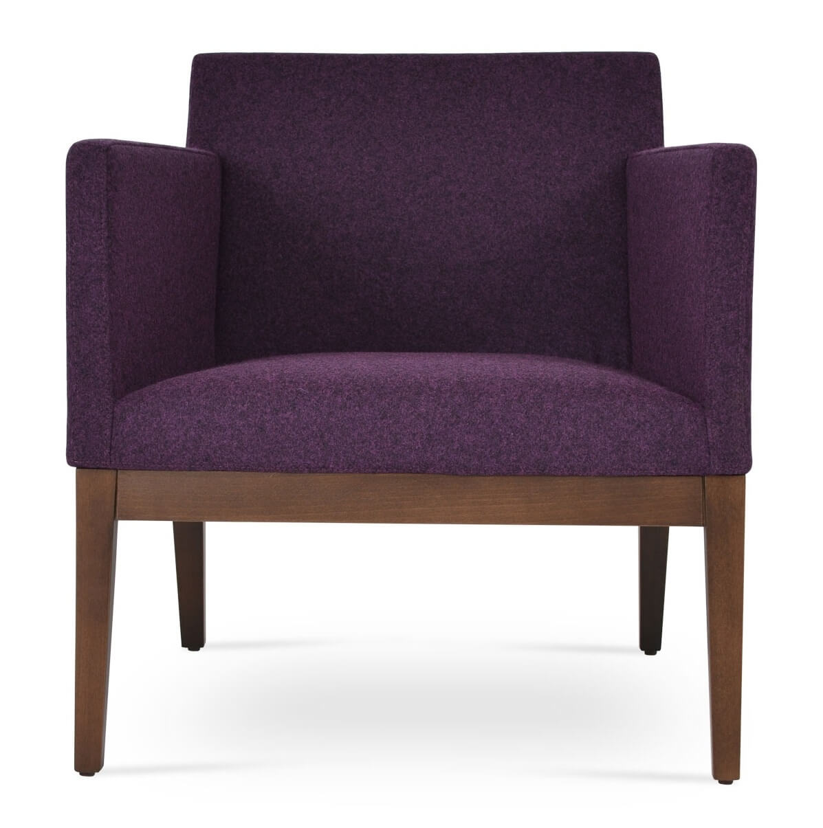 Harput Leatherette Lounge Armchair w/Wood Base