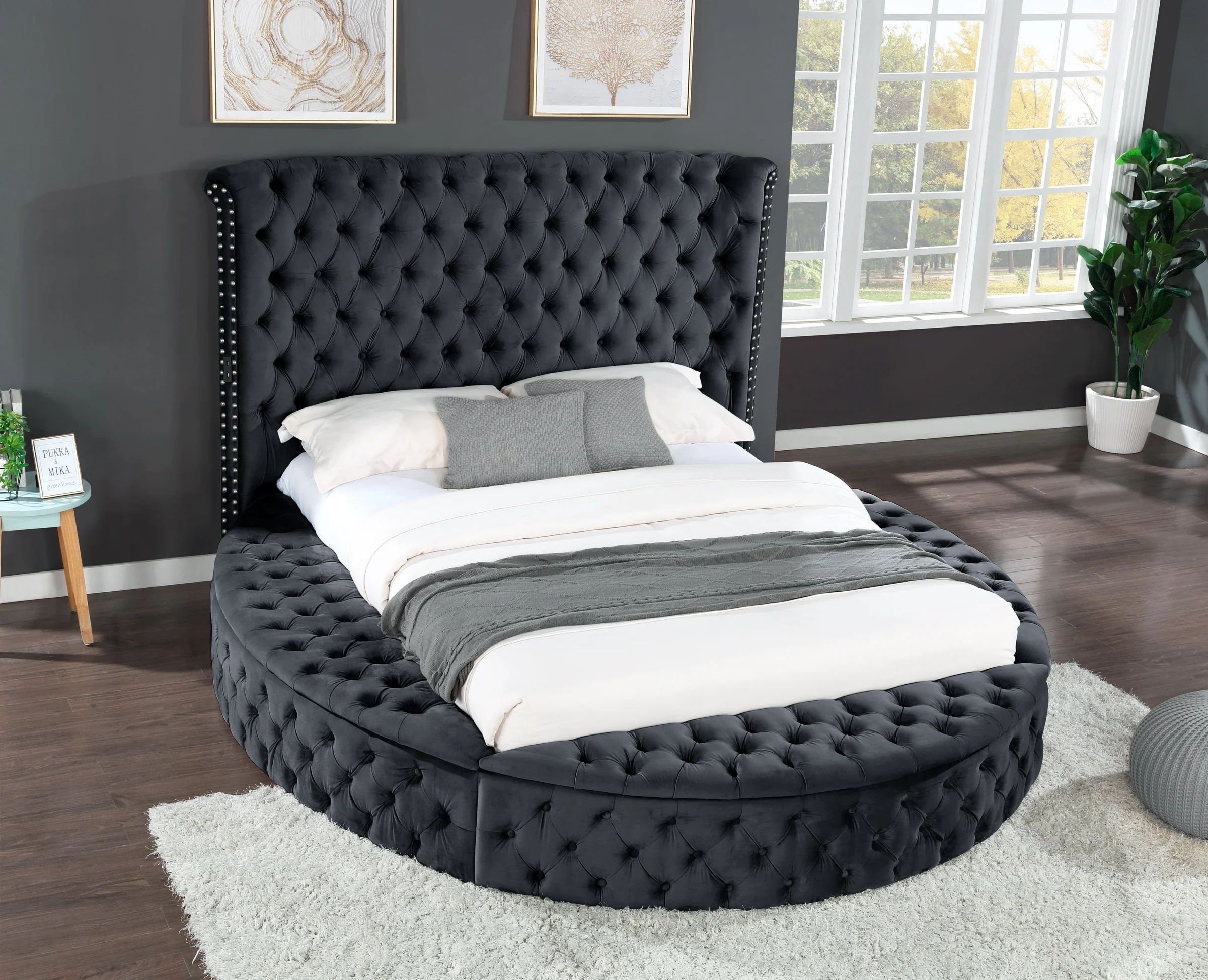 Hazel Fabric/Wood Panel Bedroom Set