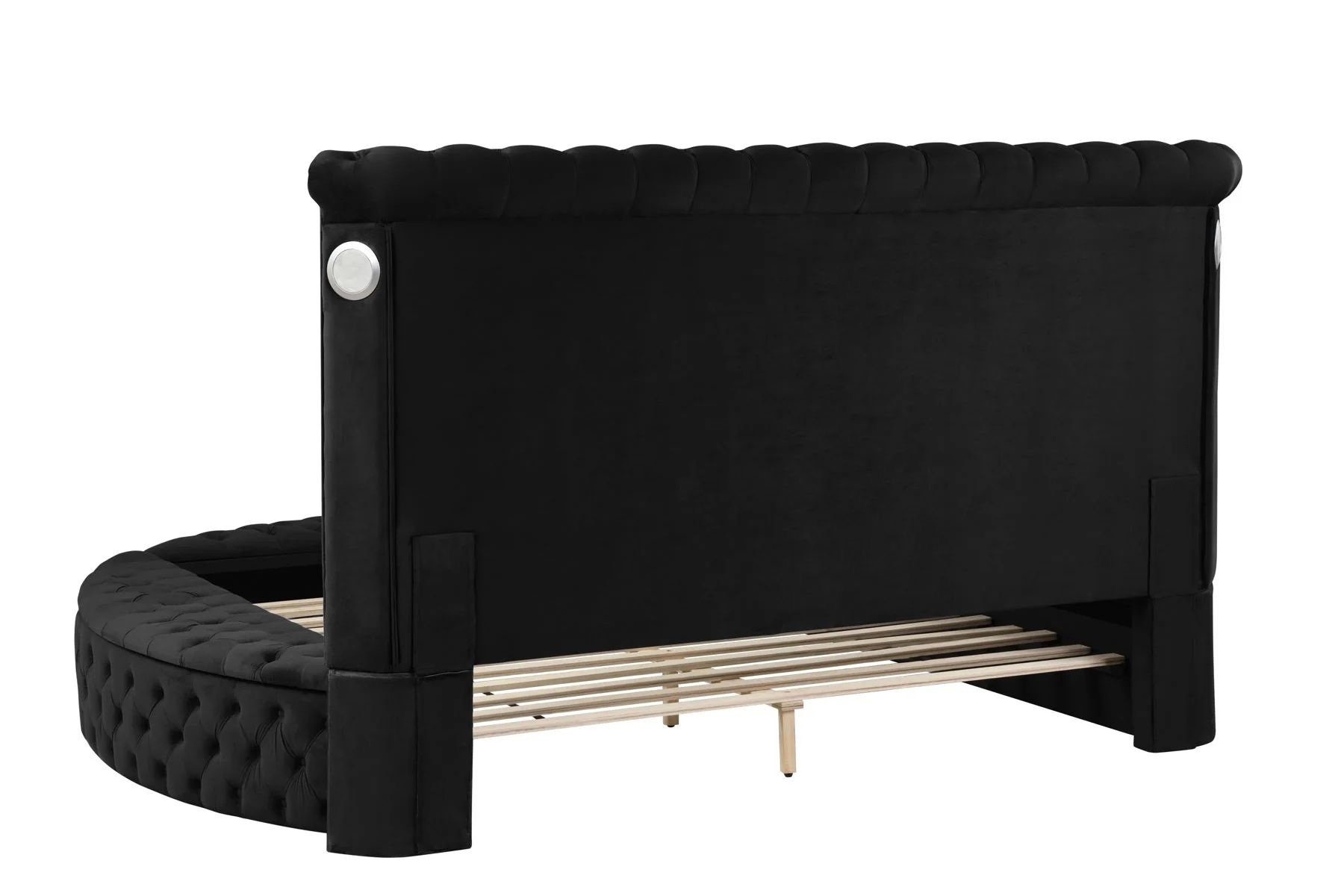 Hazel Fabric Upholstered Storage Bed with USB Ports & Bluetooth Speakers
