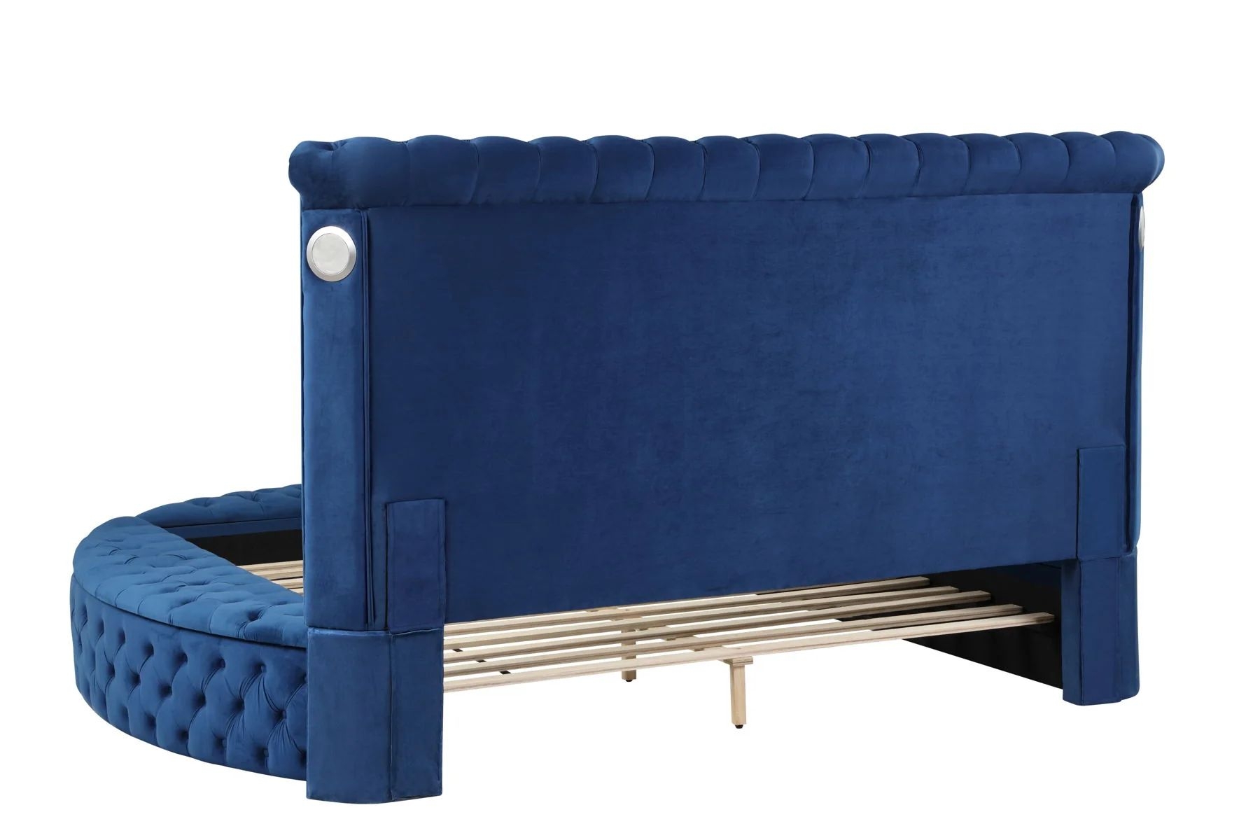 Hazel Fabric Upholstered Storage Queen Size Bed with USB Ports & Bluetooth Speakers