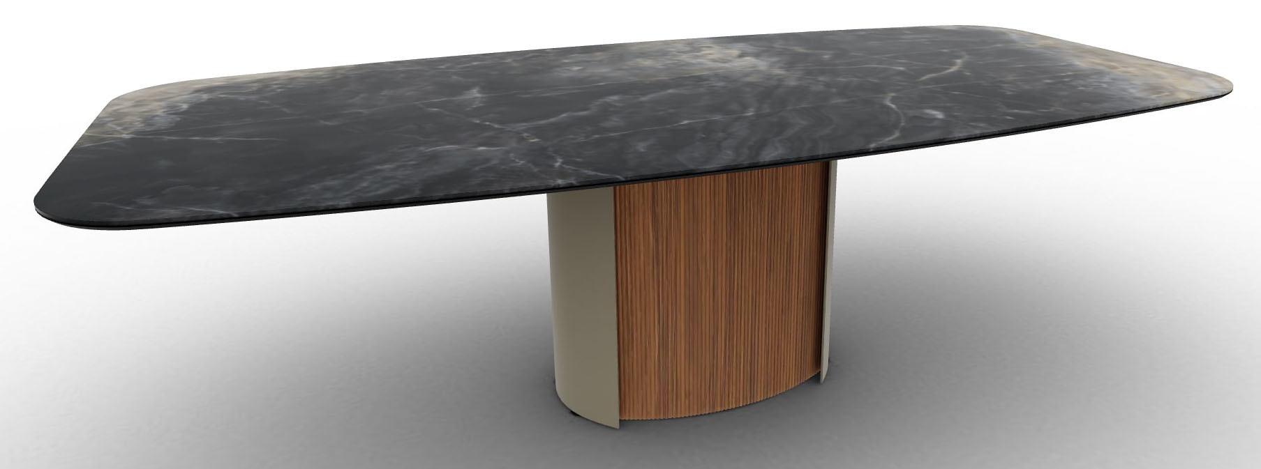 Yoroi W98.4-inch Ceramic/Metal/Wood Customizable Elliptical Dining Table