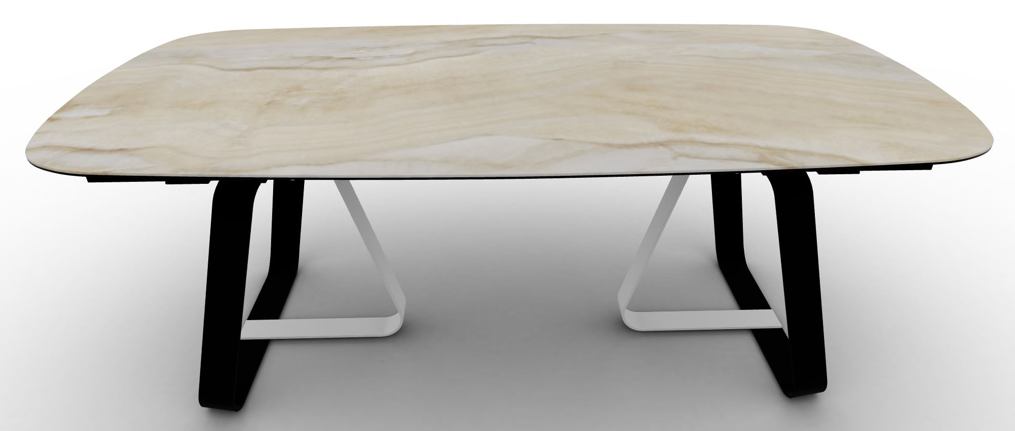 Sunshine W78.7-inch Ceramic/Metal Customizable Extendable Elliptical Dining Table