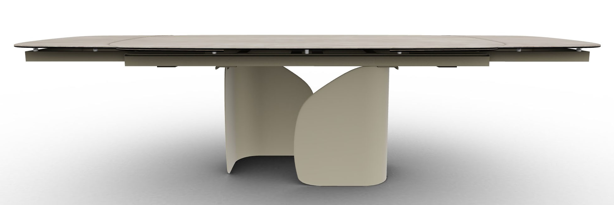Twins Metal/Ceramic Rectangular Extendable Dining Table w/Rounded Corners