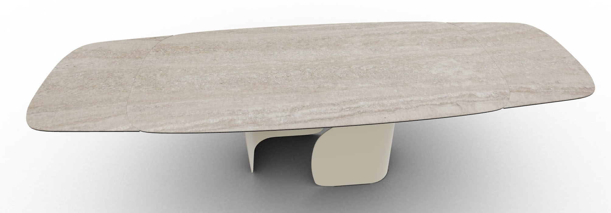 Twins Metal/Ceramic Rectangular Extendable Dining Table w/Rounded Corners