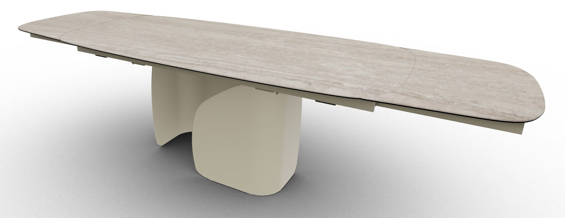 Twins Metal/Ceramic Rectangular Extendable Dining Table w/Rounded Corners