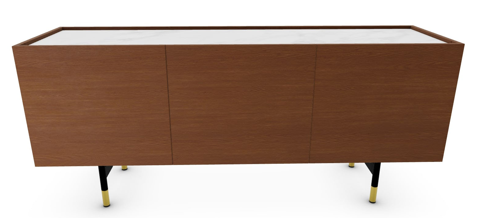 Horizon Ceramic/Wood/Metal Customizable Sideboard w/3 Doors & Metal Feet