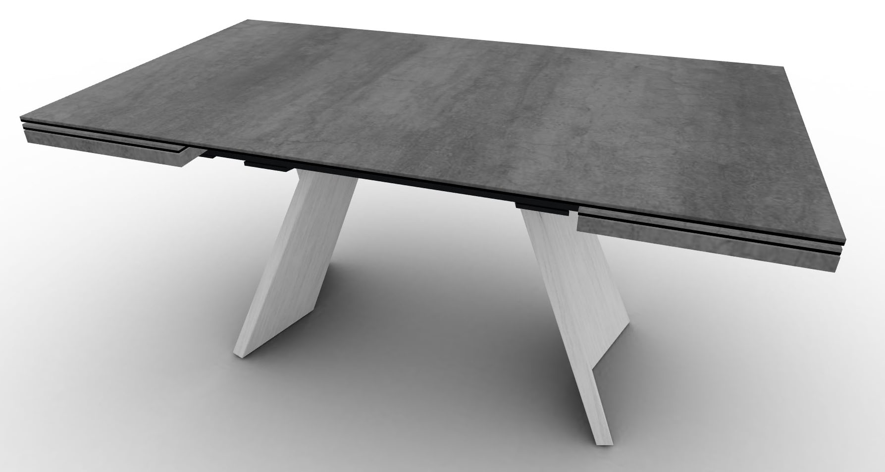 Icaro W62.9"-78.7"-94.4" Ceramic/Wood Customizable Extendable Rectangular Dining Table