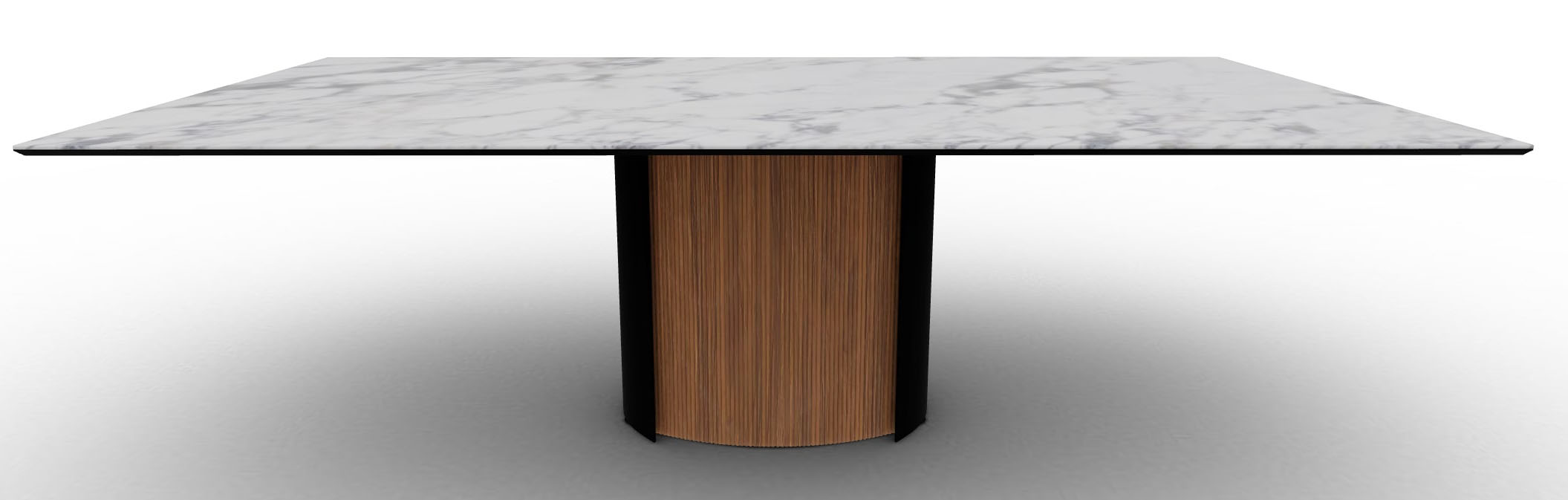 Yoroi W78.7-inch Ceramic/Metal/Wood Customizable Rectangular Dining Table