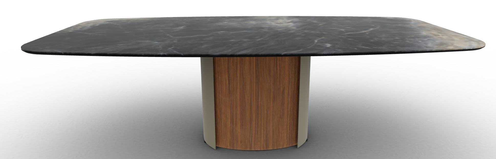 Yoroi W98.4-inch Ceramic/Metal/Wood Customizable Elliptical Dining Table
