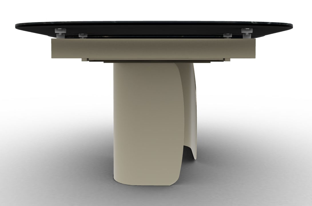 Twins Metal/Ceramic Rectangular Extendable Dining Table w/Rounded Corners