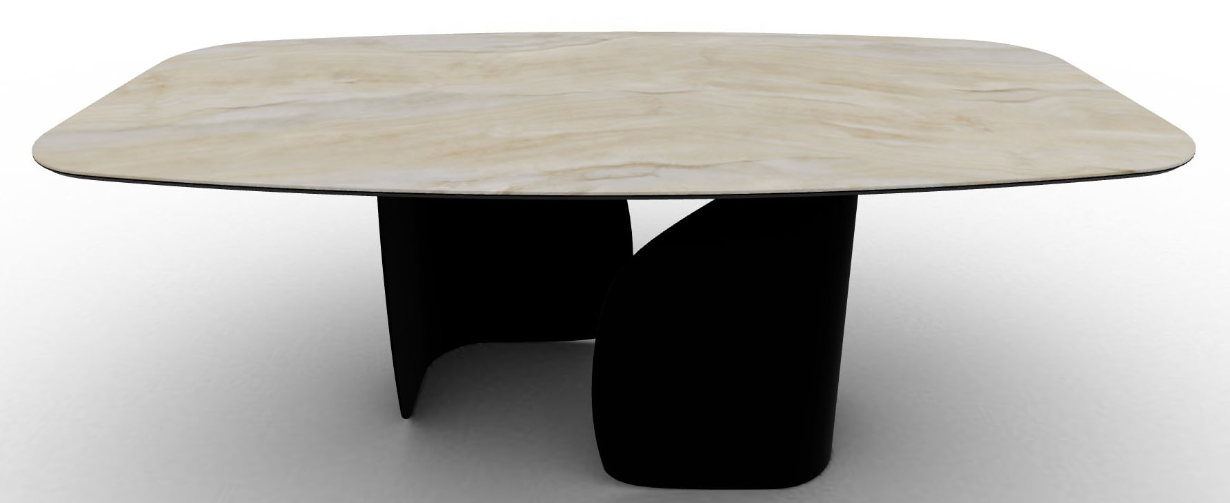 Twins W78.7-inch Ceramic/Metal Customizable Elliptical Dining Table