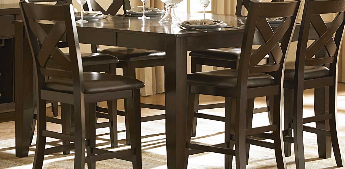 Crown Point Classic Rectangular Wood/Wood Veneer Extendable Counter Dining Table by Homelegance