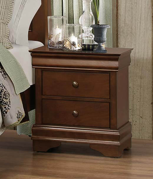 Abbeville Wood Veneer Nightstand by Homelegance