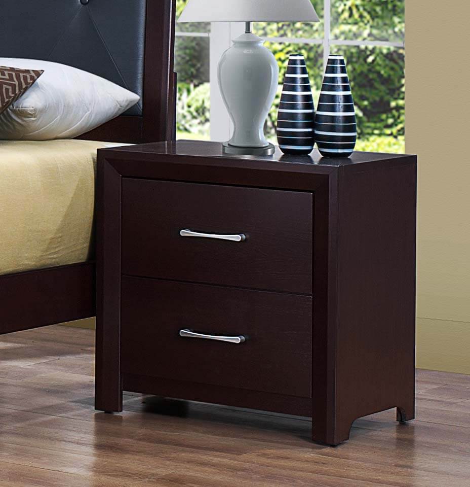 Edina Wood Nightstand by Homelegance