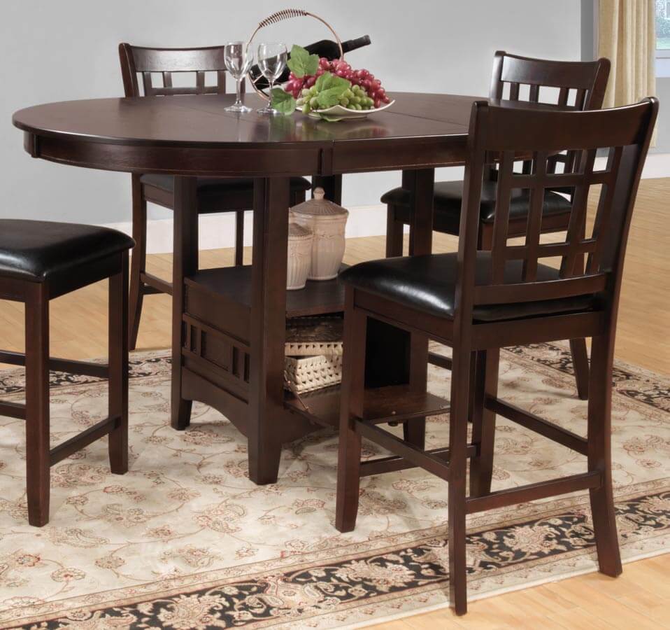 Junipero Classic Oval Wood/Wood Veneer Extendable Counter Table by Homelegance