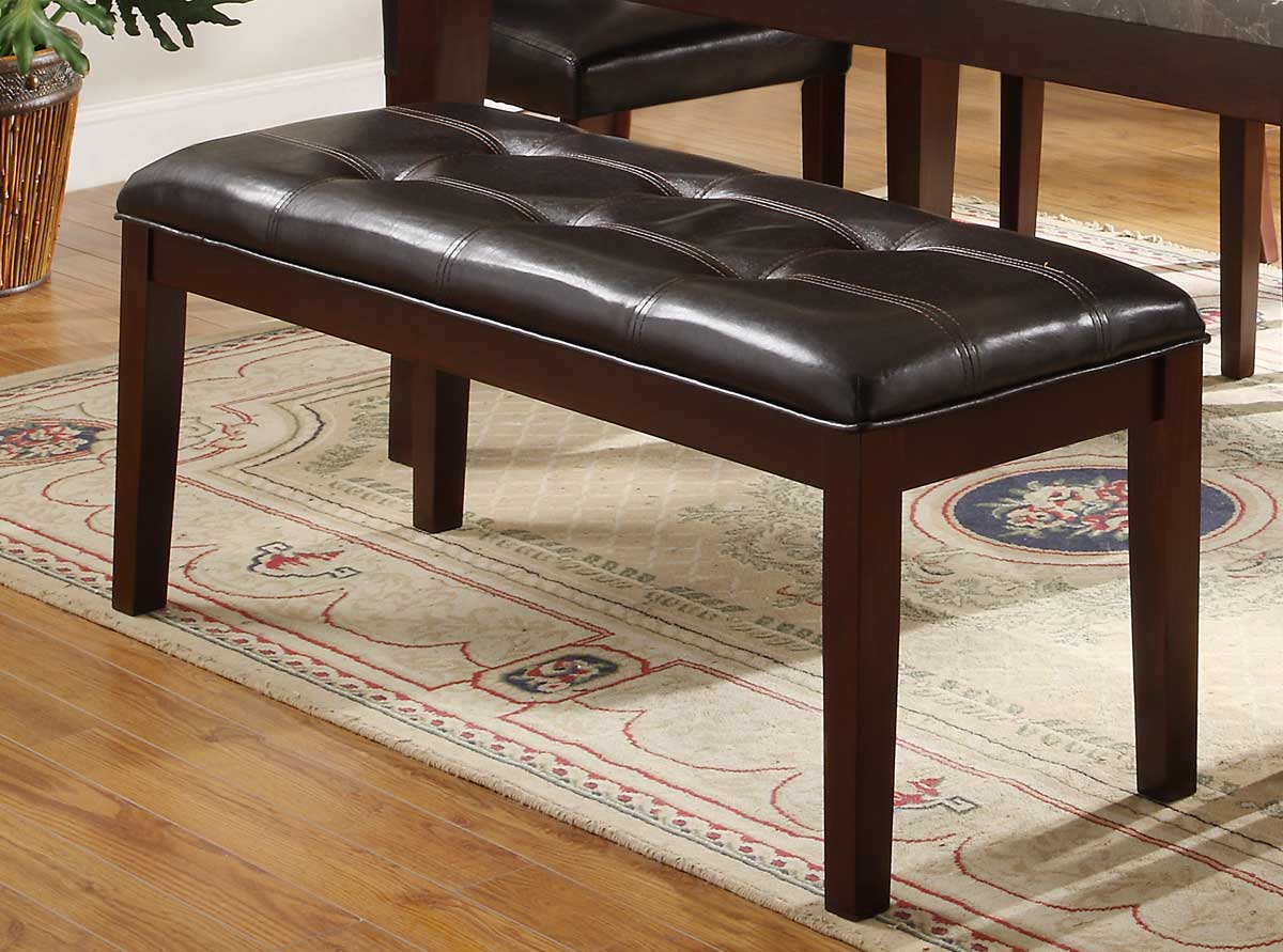 Decatur Transitional Vinyl/Wood Dining Bench by Homelegance