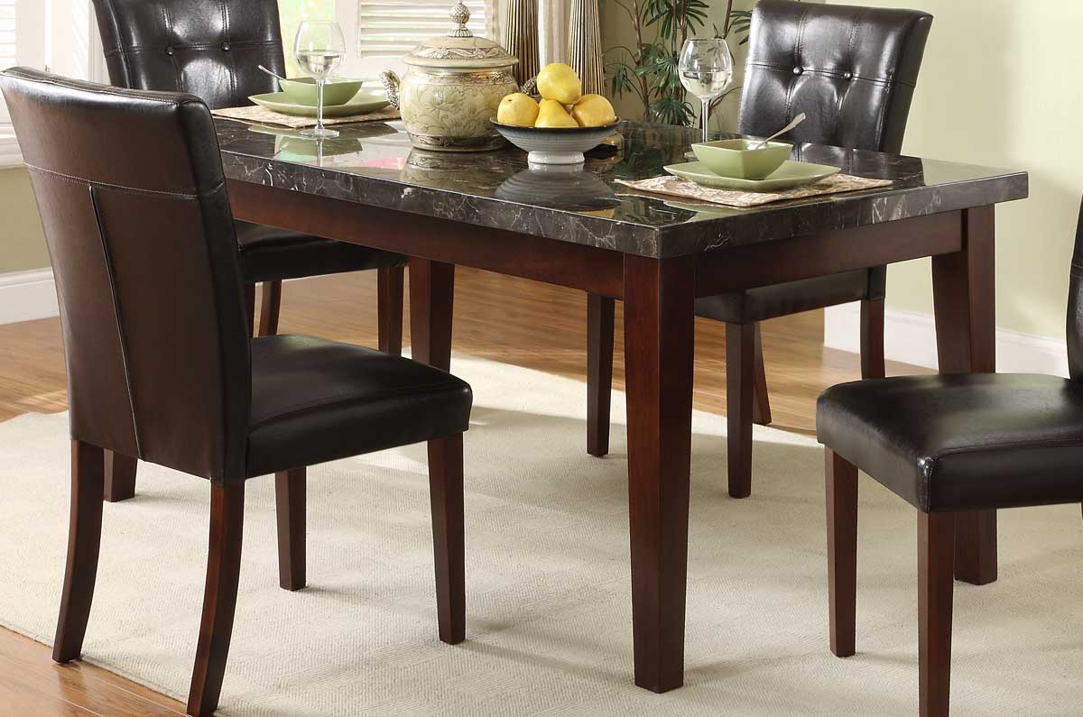Decatur Rectangular Wood/Marble Dining Table by Homelegance