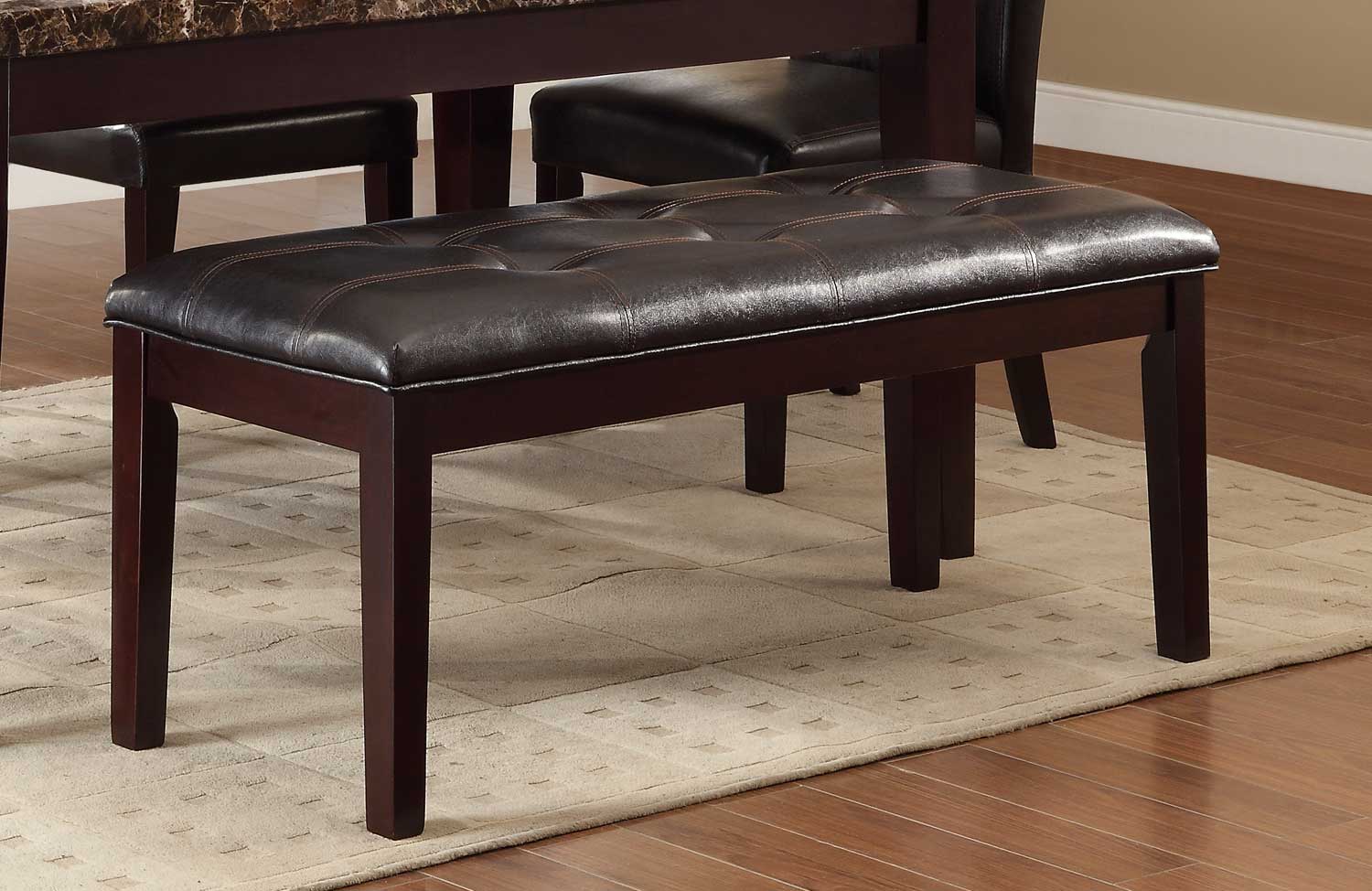 Teague Transitional Vinyl/Wood Dining Bench by Homelegance