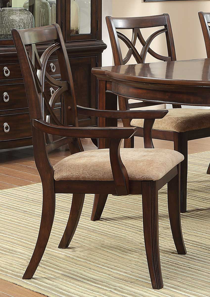 Keegan Classic Fabric/Wood Dining Arm Chair by Homelegance