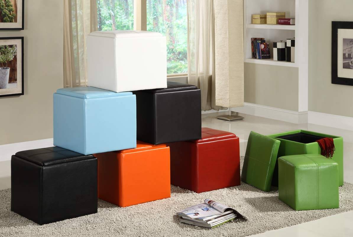 Ladd Bi-Cast Vinyl Ottoman by Homelegance