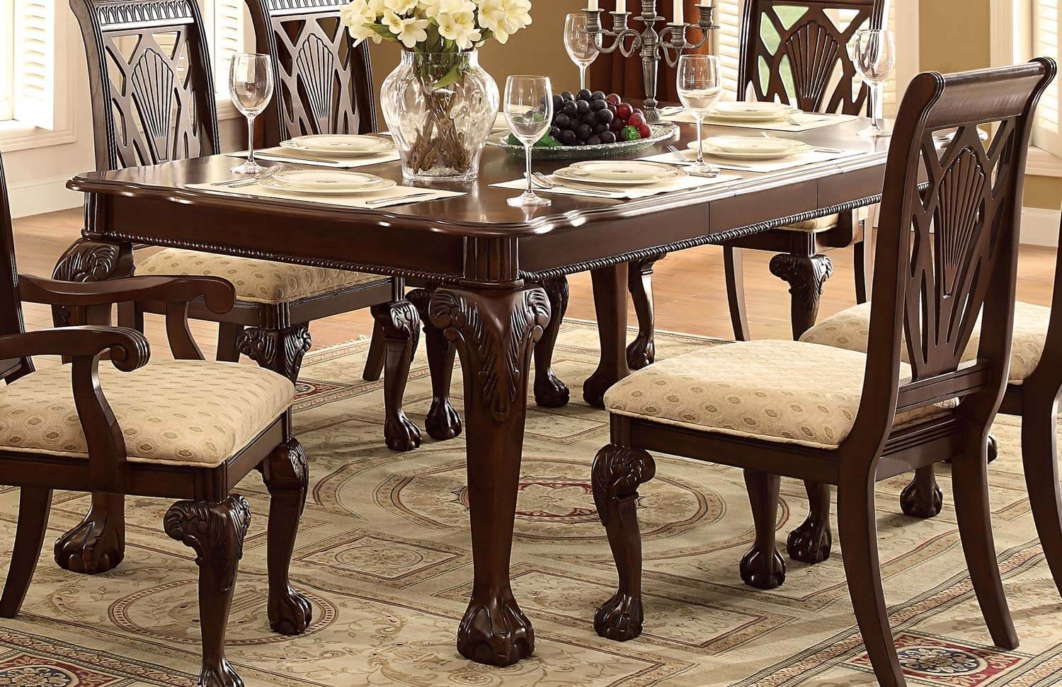 Norwich Leg Classic Rectangular Wood/Wood Veneer Extendable Dining Table by Homelegance