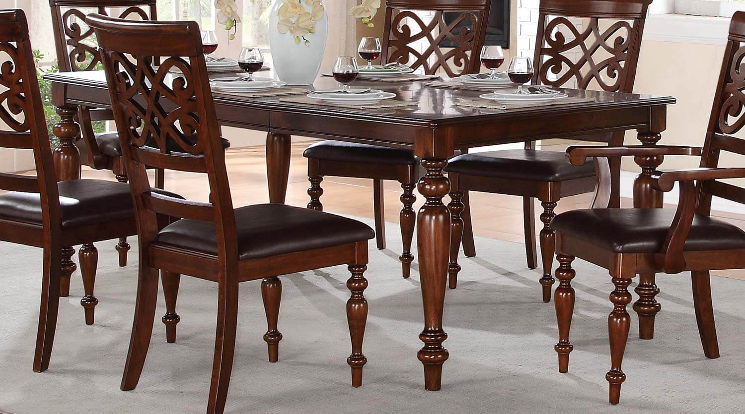 Creswell Classic Rectangle Wood/Wood Veneer Dining Table by Homelegance