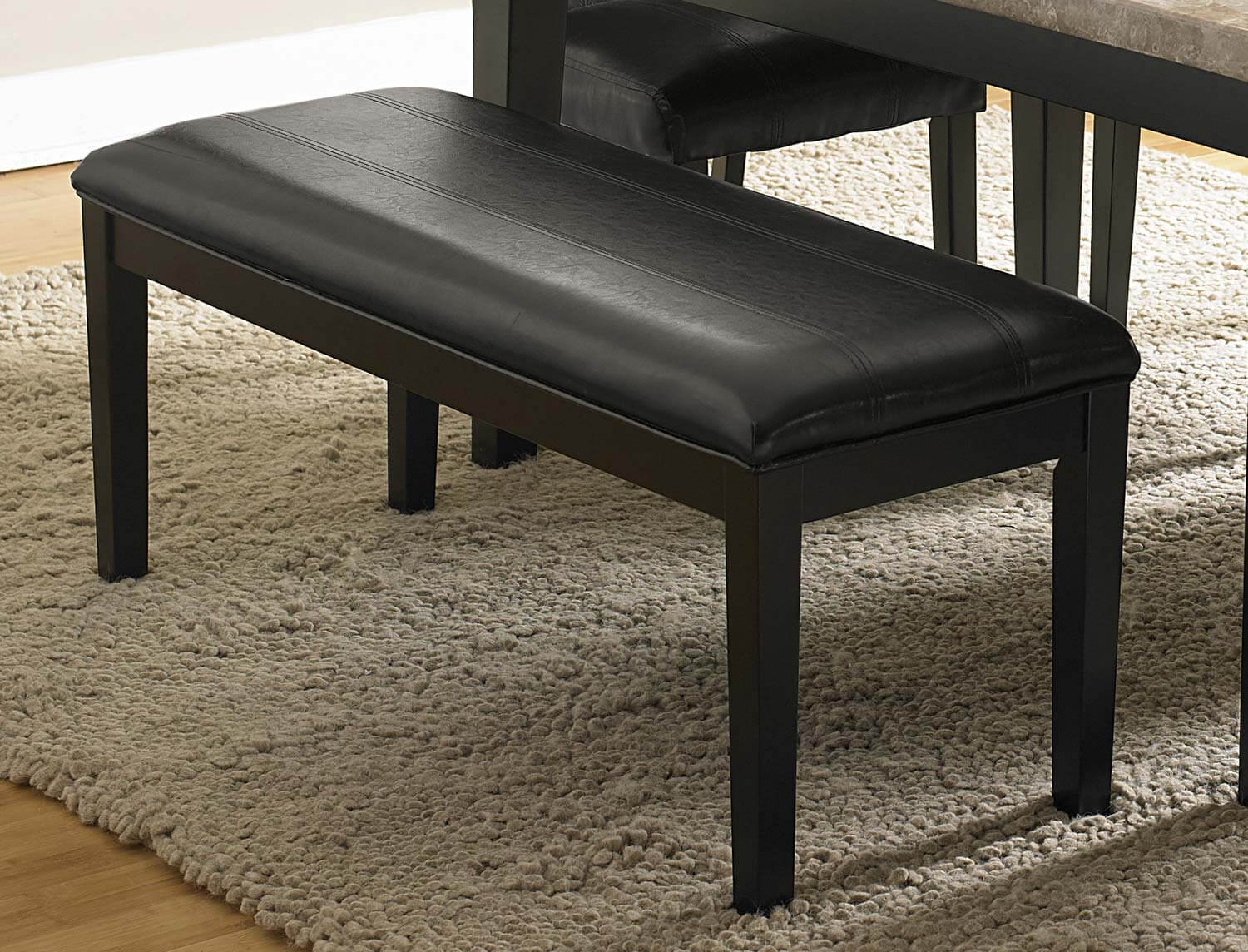 Cristo Transitional Vinyl/Wood Dining Bench by Homelegance