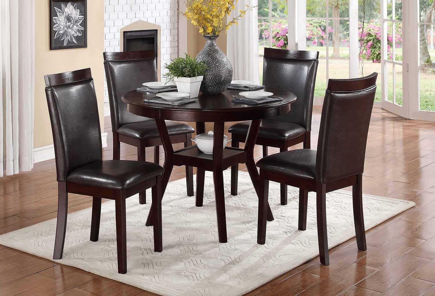 Shankmen Transitional Dining Room Set (Table + 4 Chairs) by Homelegance