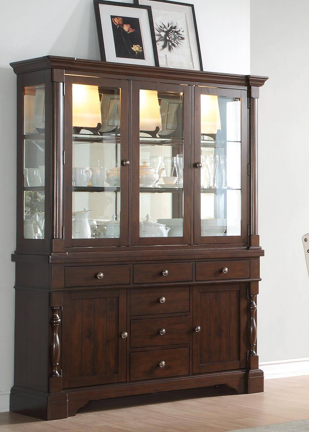 Yates Classic Glass/Wood China Cabinet by Homelegance