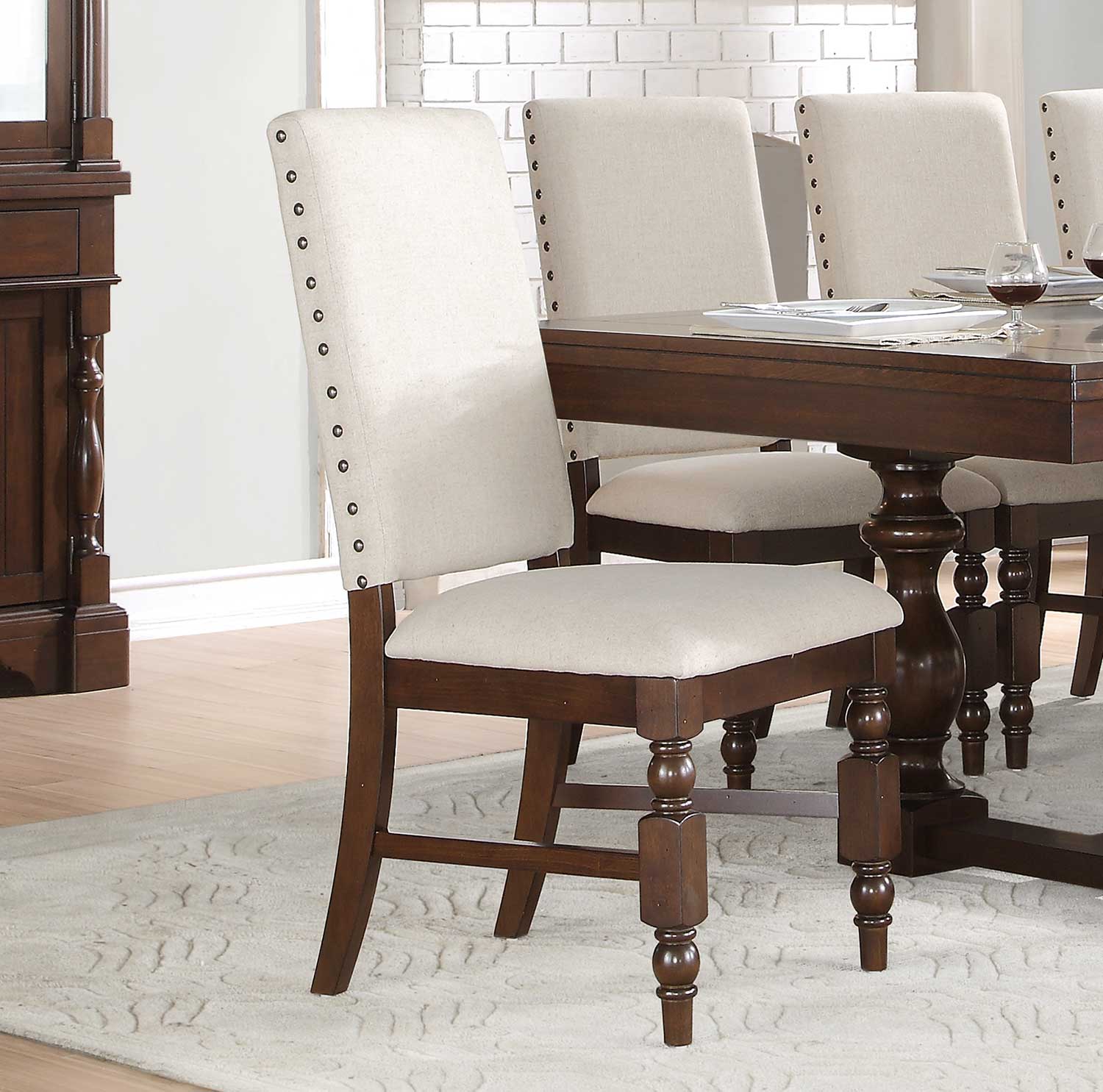 Yates Country Fabric/Wood Dining Chair by Homelegance