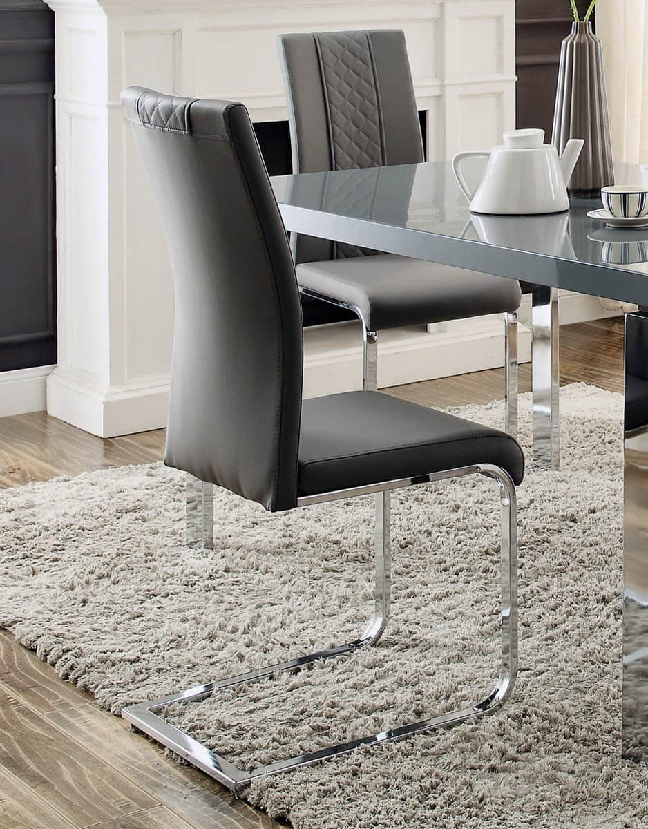 Miami Modern Vinyl/Chrome Dining Chair by Homelegance