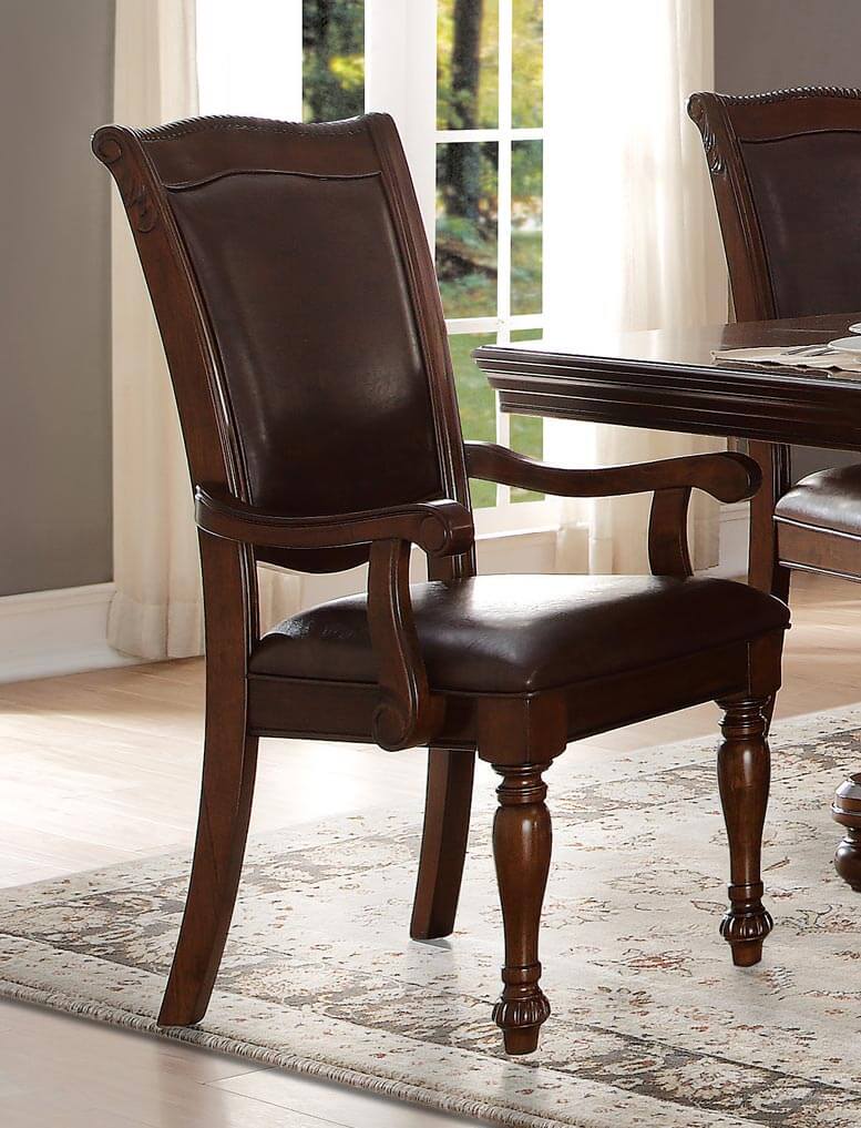Lordsburg Classic Faux Leather/Wood Dining Arm Chair by Homelegance
