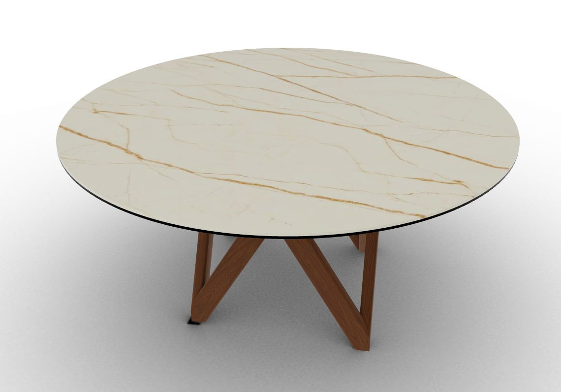 Cartesio Wood/Ceramic Round Dining Table