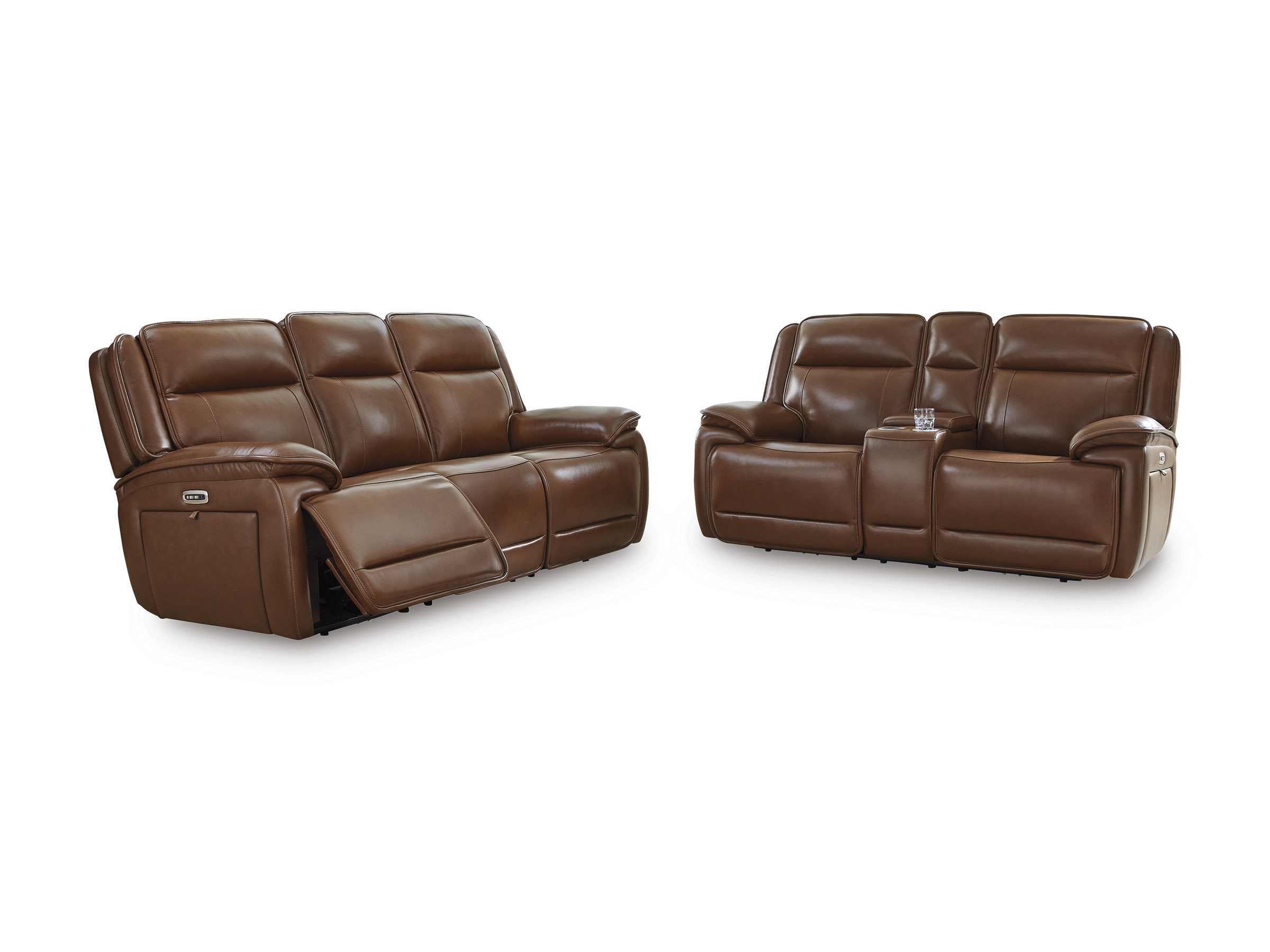 Healy Pier Leather/PVC Power Reclining Living Room Set