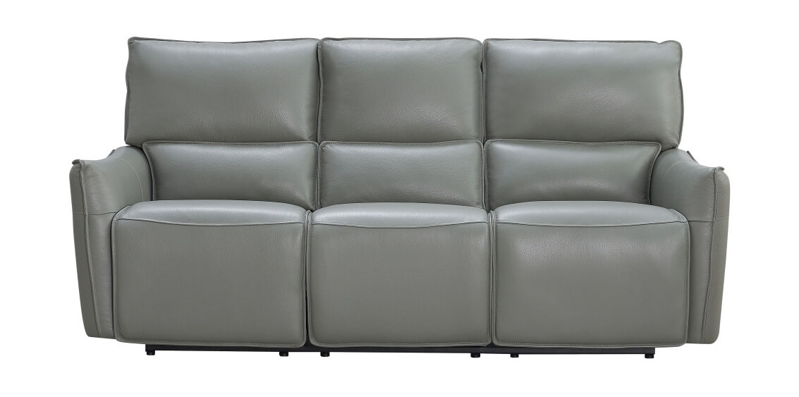 Heather Premium Leather Sofa w/2 Recliners