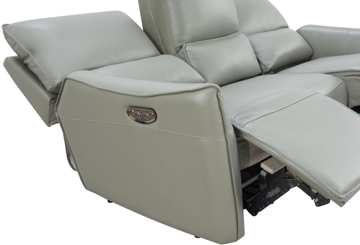 Heather Premium Leather Sofa w/2 Recliners