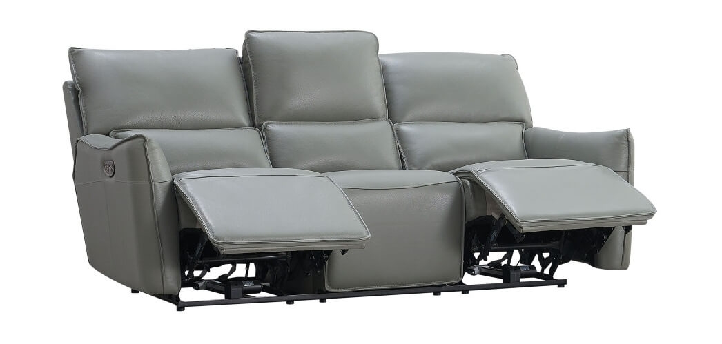 Heather Premium Leather Sofa w/2 Recliners