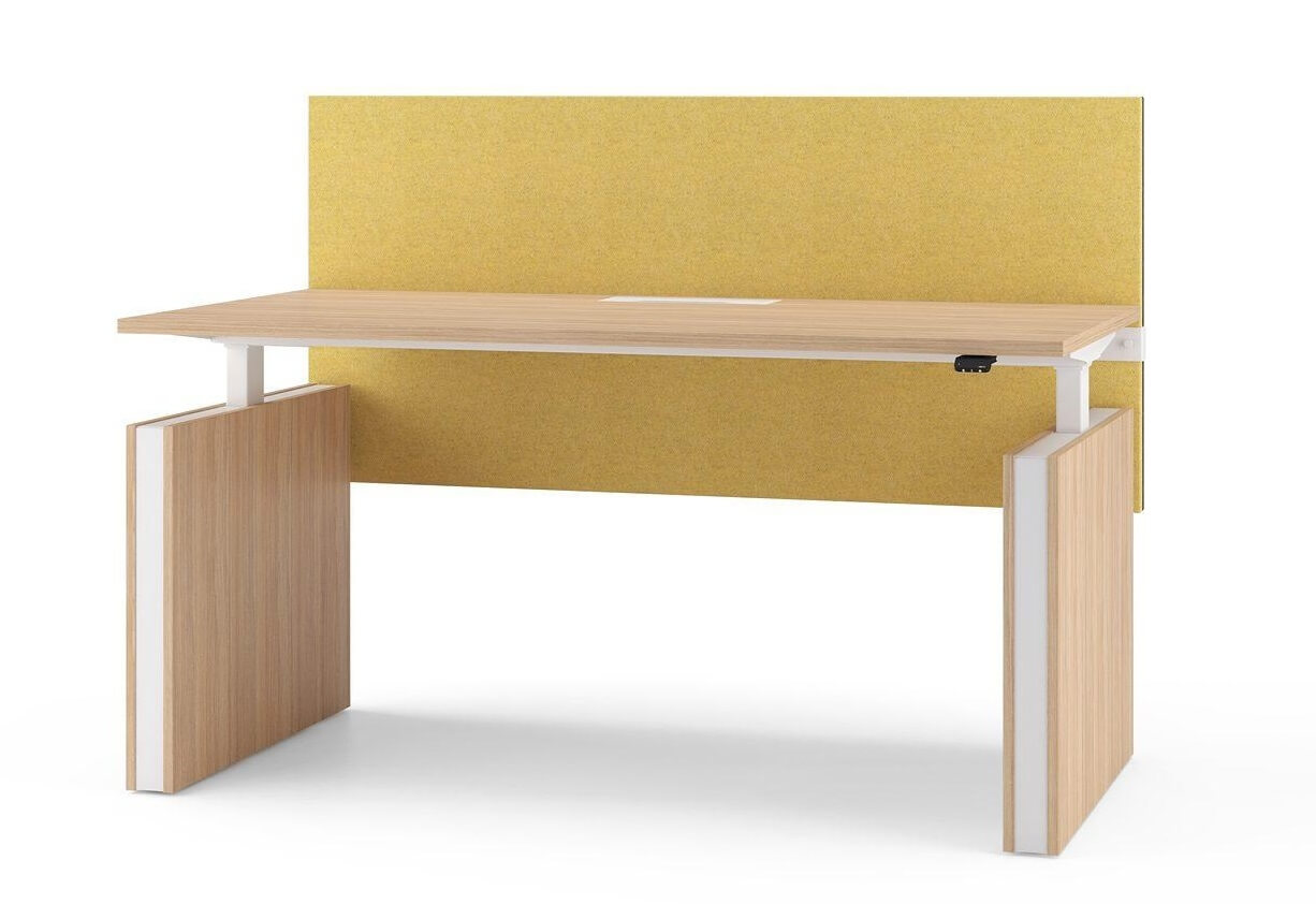 Motion 55.1" Electric Adjustable Office Desk w/2 Level Columns and Panel Legs