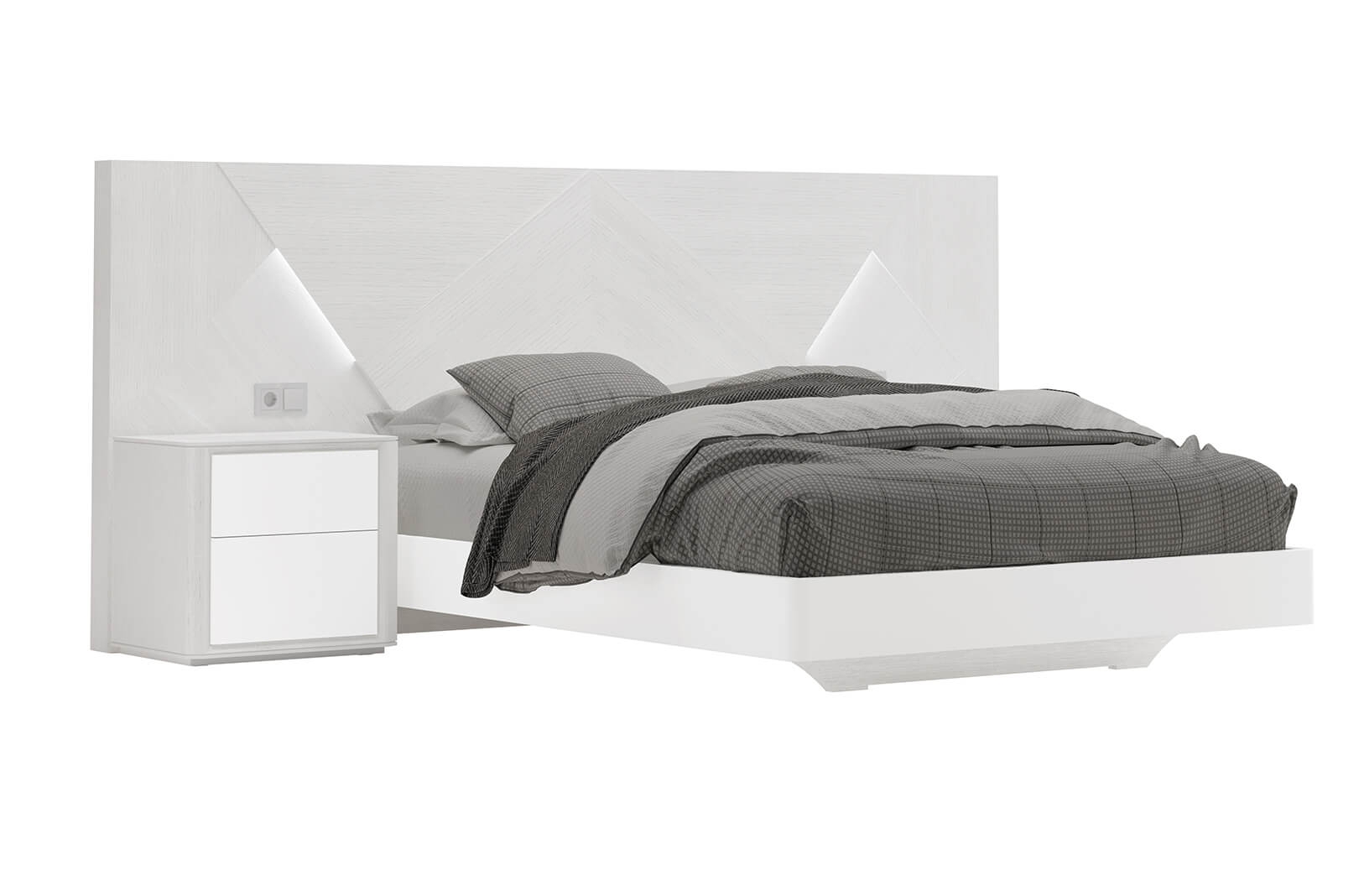 Heike Wood/Wood Veneer Bedroom Set