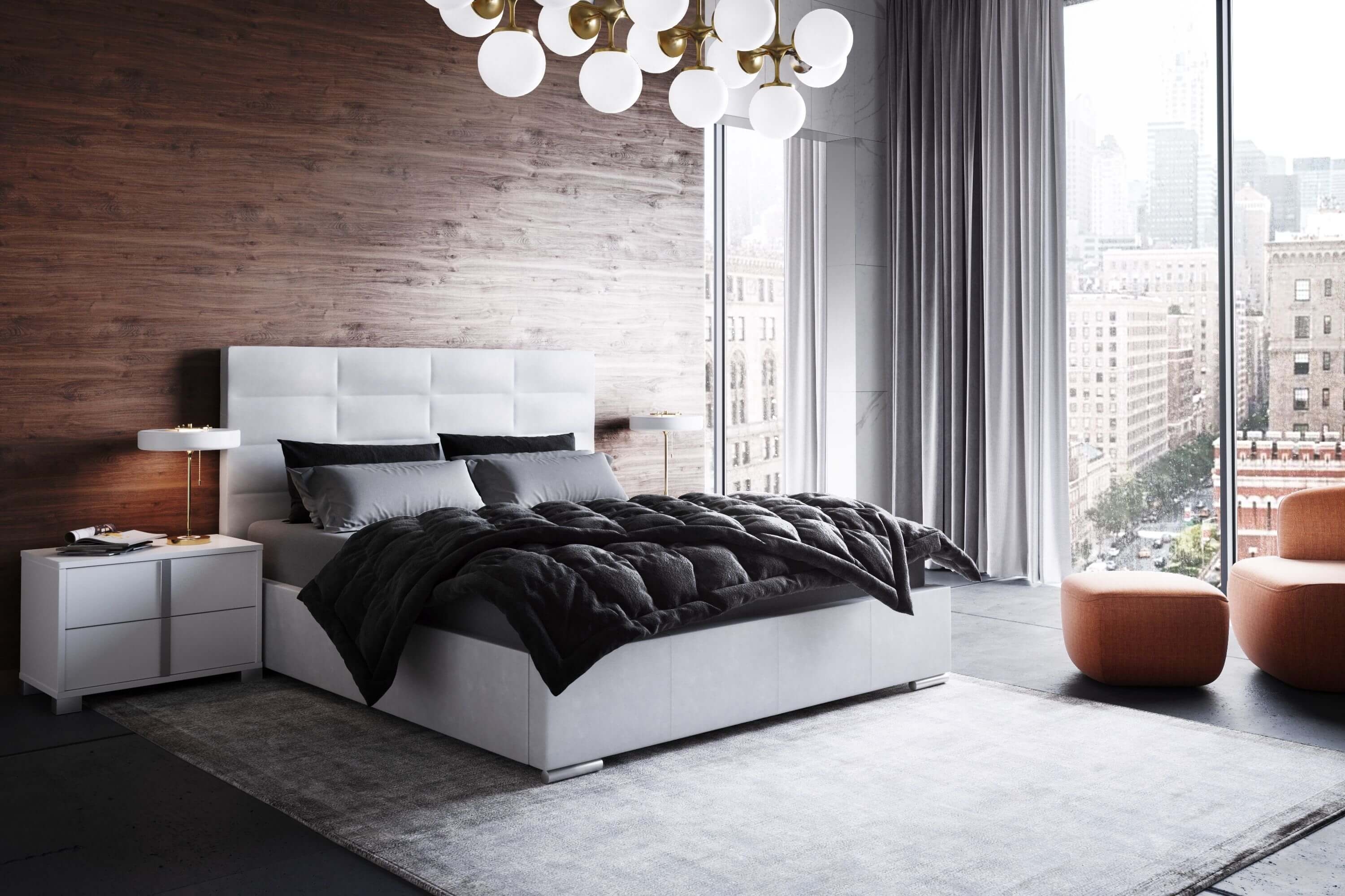 Helga Tufted Leatherette Storage Bed, Queen Size