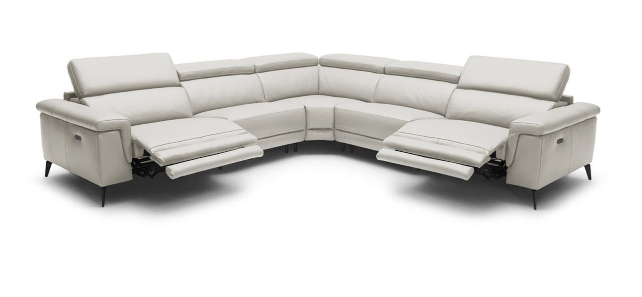 Hendrix Thick Top Grain Leather Match Reclining Sectional