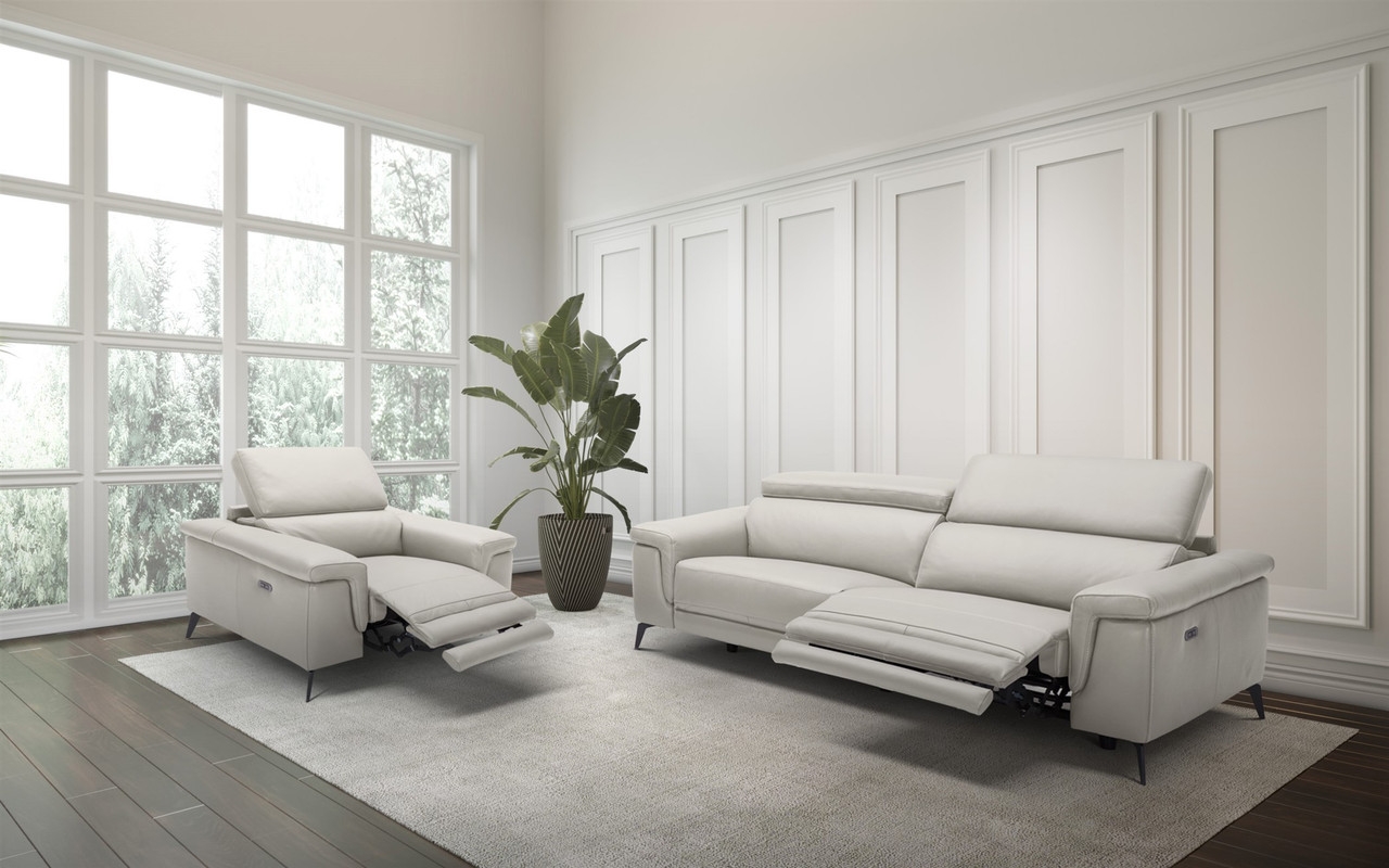 Hendrix Thick Top Grain Leather Match Recliner Living Room Set