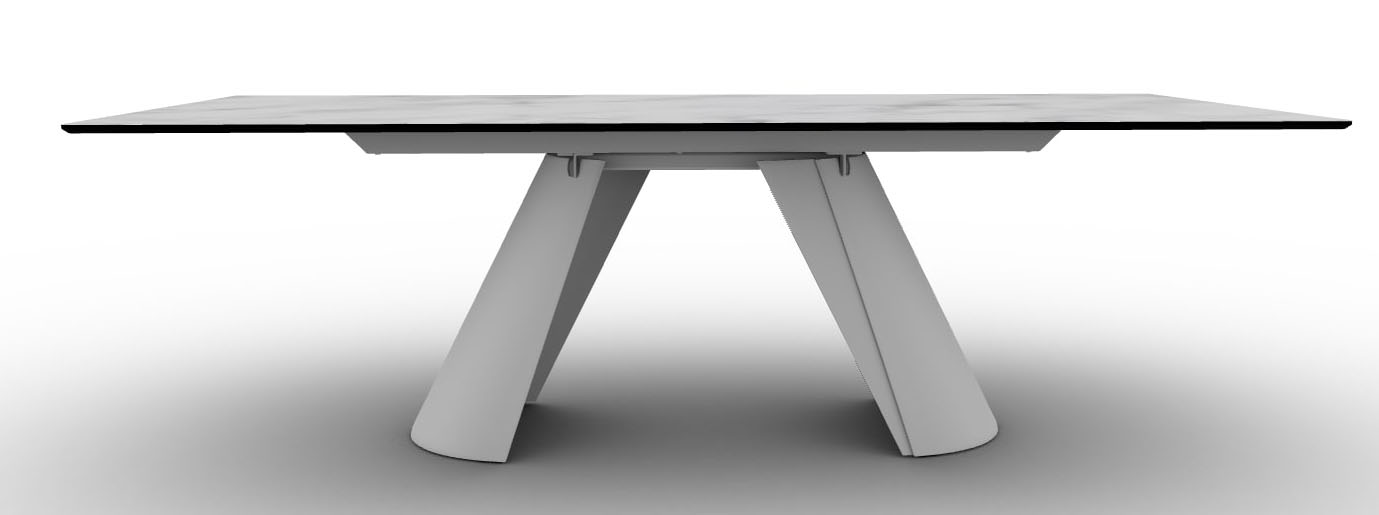Apian W98.4-inch Ceramic/Metal Customizable Rectangular Dining Table