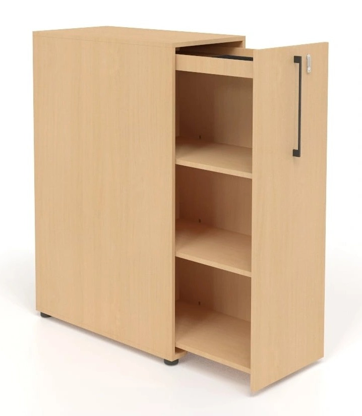 Boxi D32.3" Office Lockable Storage Tower w/3 Shelves & Pencil Tray, Right Hand