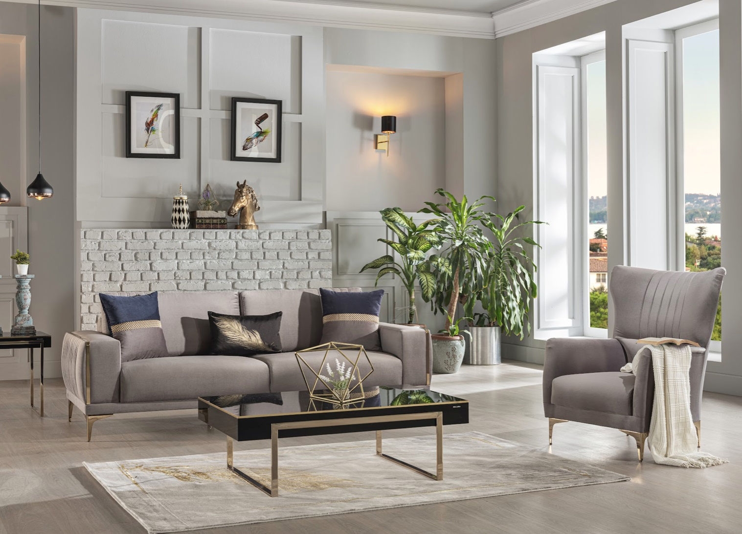 Carlino Fabric Living Room Set