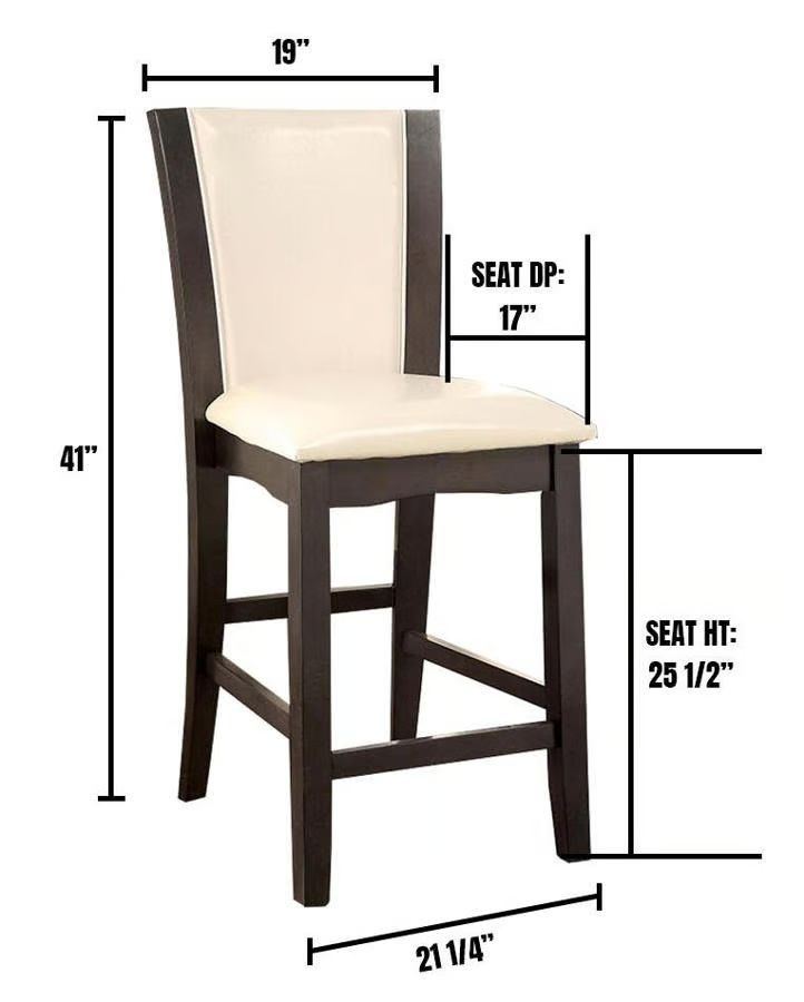 Manhattan III Leatherette Counter Stool with Wood Base, Set of 2