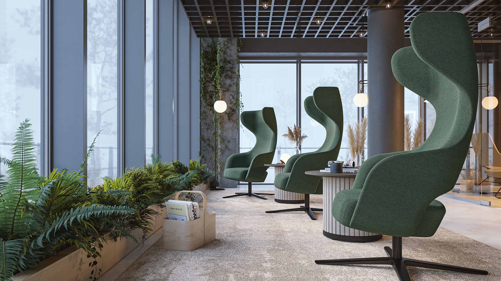 Sandie High-Back Swivel Adjustable Lounge Chair