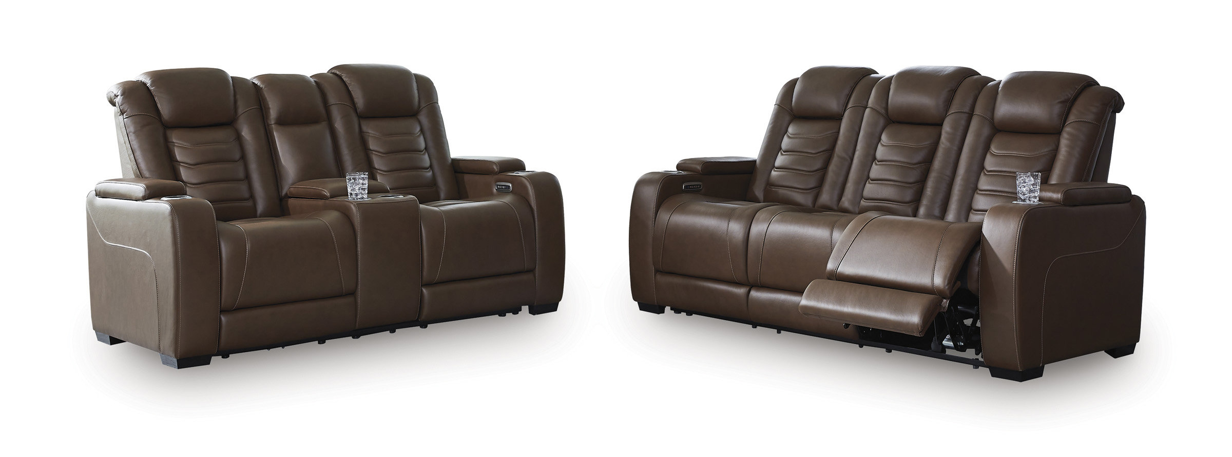 High Impact Leather/PVC Power Reclining Living Room Set