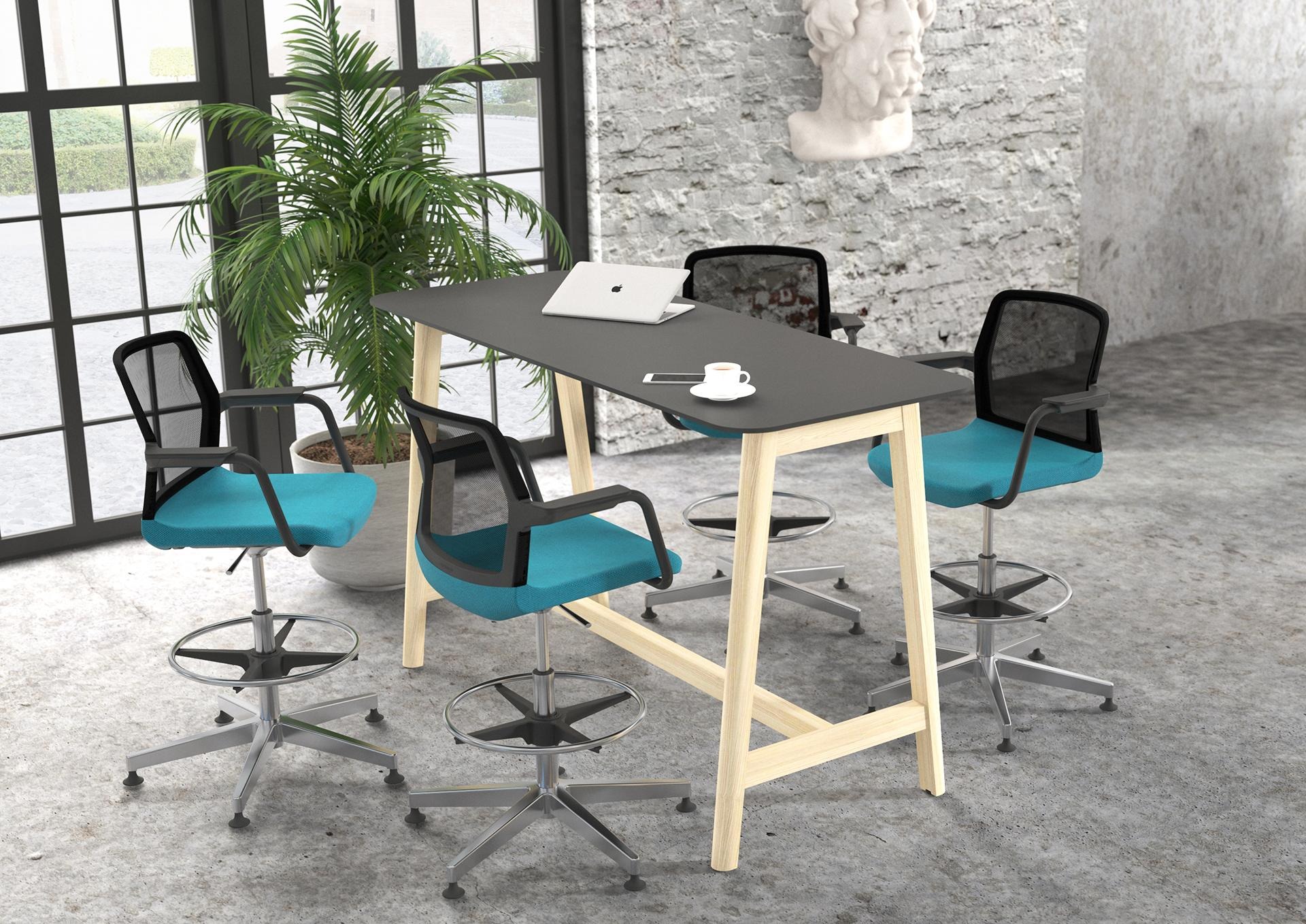 Wind Low Mesh Back Fabric Swivel Chair w/Plastic Armrests, Fixed Base & Footring