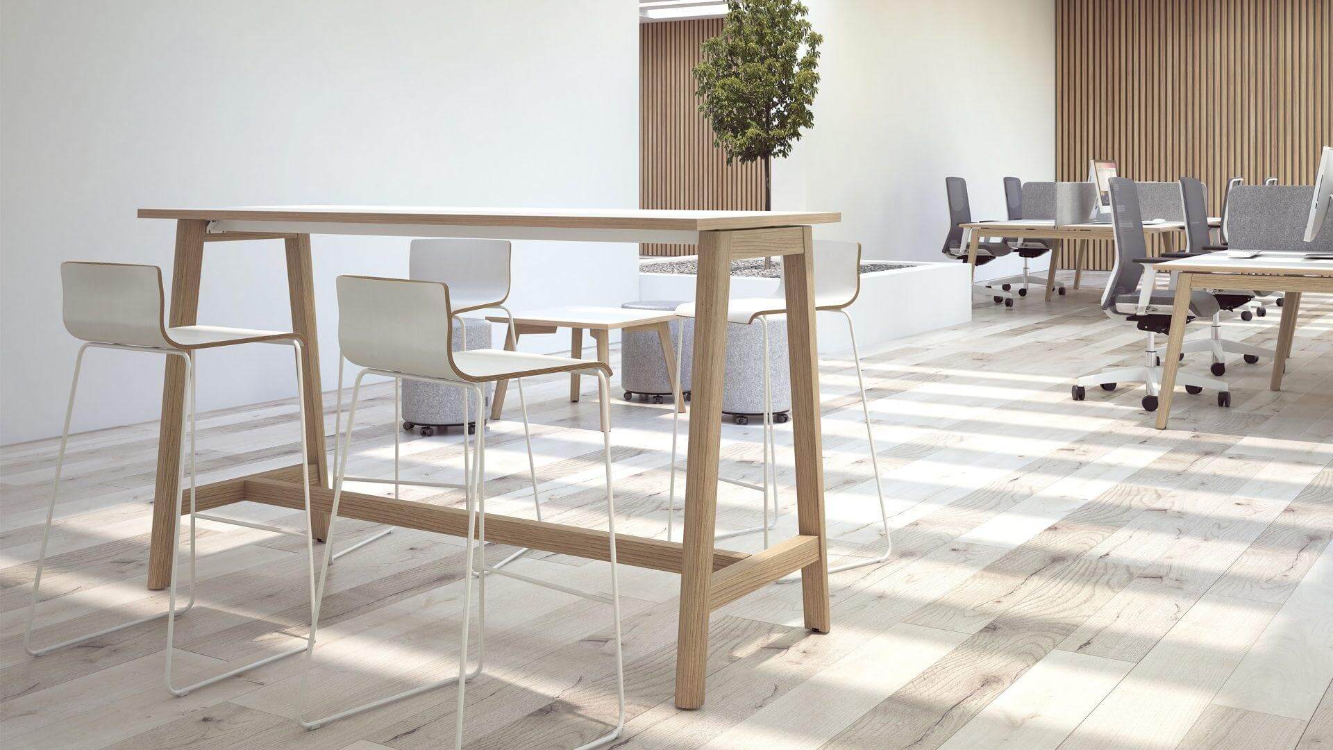 Nova Wood High Conference Set (Hight Table W47.2" w/Media Wall)